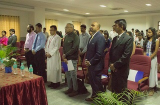 Mr. Shaheen Majeed, President, Sabinsa Worldwide delivers a presentation at the Academia-Industry Collaboration Workshop - 2018 in St. Joseph's College(Autonomous), Bangalore