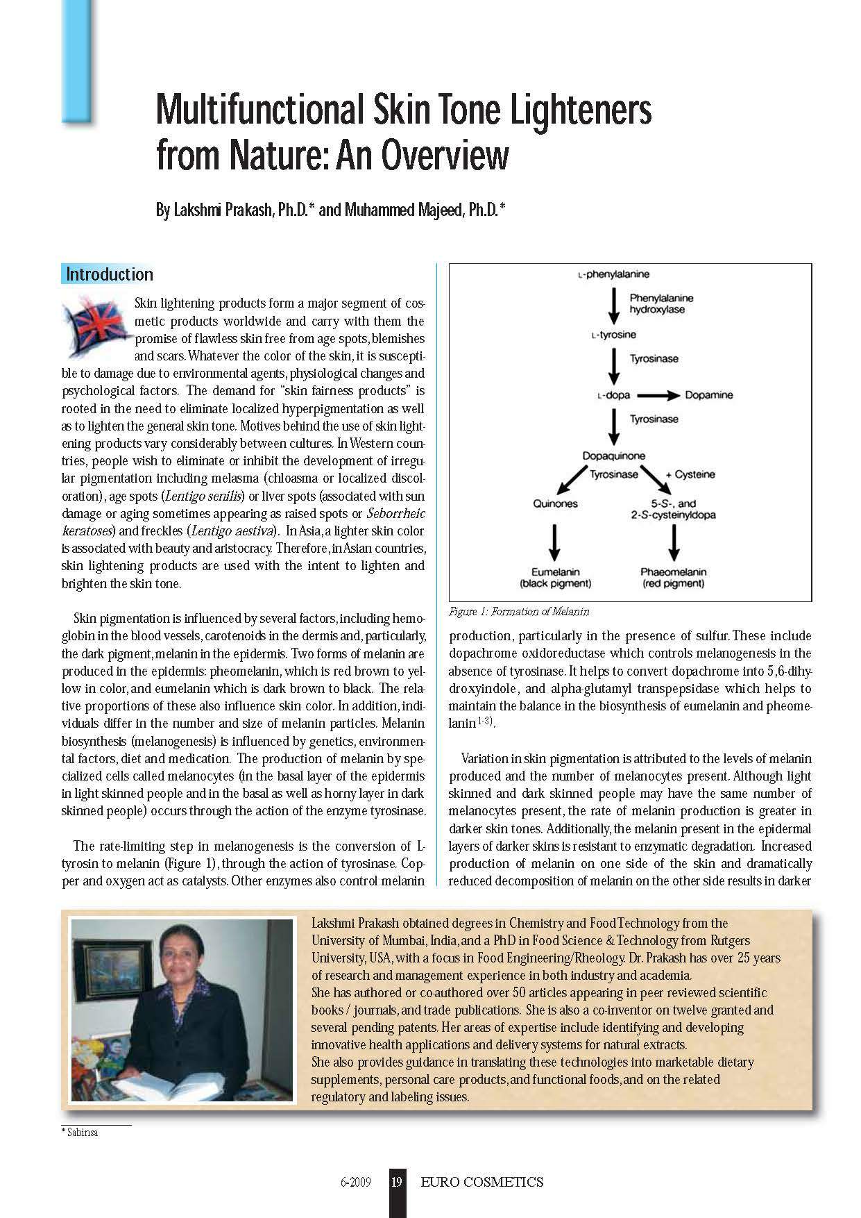 Multifunctional Skin Tone Lighteners from Nature: An Overview