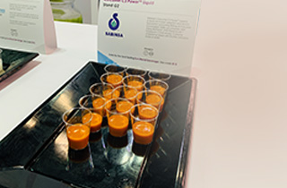 Food tasting center, showcasing our Curcumin C3 Power Liquid shots - VitaFoods Asia 2019