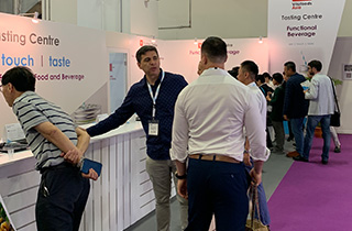 Food tasting center, showcasing our Curcumin C3 Power Liquid shots - VitaFoods Asia 2019